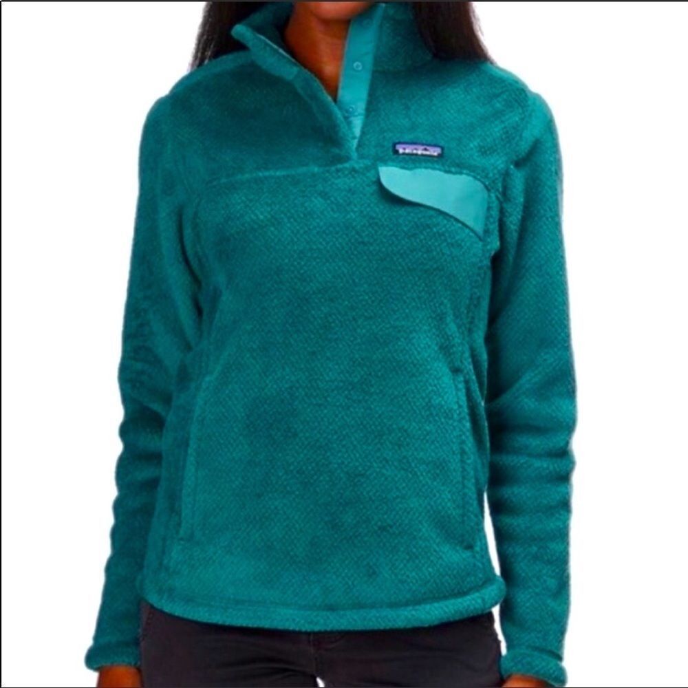 PATAGONIA | Re-Tool Snap-T Pullover Teal Textured Sweater Sweatshirt Women’s XS
